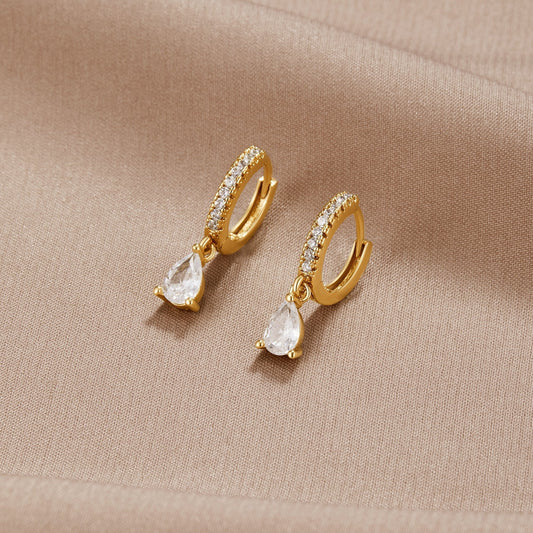 Golden Crystal Earrings